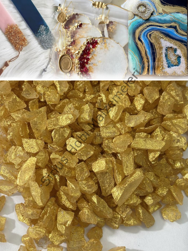 Epoksi Cam Kırıkları Kalın Sedefli Imperial Gold 100 gr