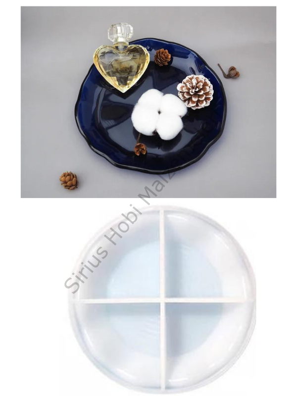 Epoksi Reçine Alçı Tabak Sunumluk Kalıbı Daire