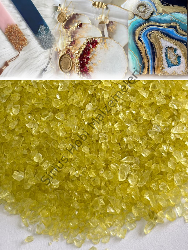 Epoksi Cam Kırıkları Extra İnce Transparan Lemon Quartz 100 gr