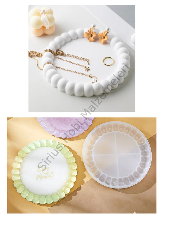 Epoksi Reçine Bubble Tabak Tasarım Sunumluk Kalıbı 1