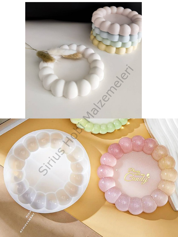 Epoksi Reçine Bubble Tabak Tasarım Sunumluk Kalıbı 2