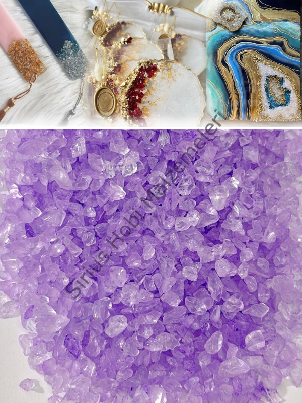 Epoksi Cam Kırıkları İnce Transparan Moon Violet 100 gr