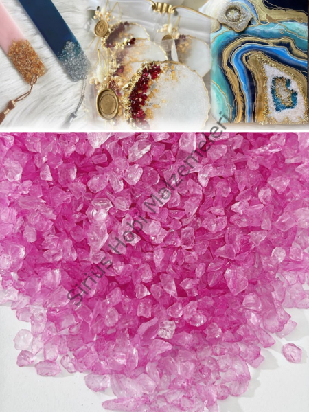 Epoksi Cam Kırıkları İnce Transparan Pink Quartz 100 gr