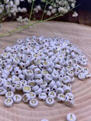 Boncuk Harfler 50 gr 4x7mm Gold