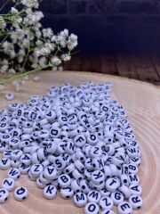 Boncuk Harfler Beyaz 50 gr 4x7 mm