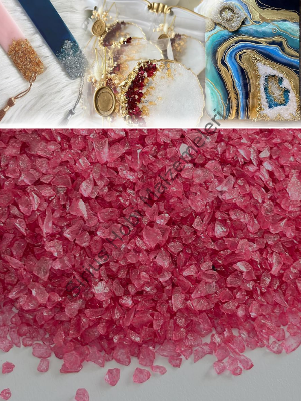 Epoksi Cam Kırıkları İnce Sedefli Rubby Quartz 100 gr
