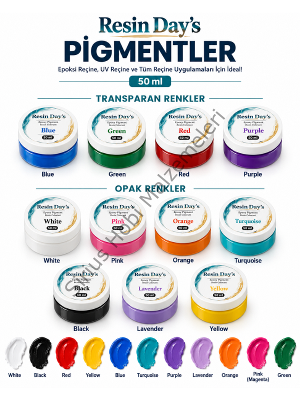 Sirius Resin Day's Opak Transparan Krem Pigment – 50 Gr | Epoksi Reçine İçin Yoğun Opak Renklendirici