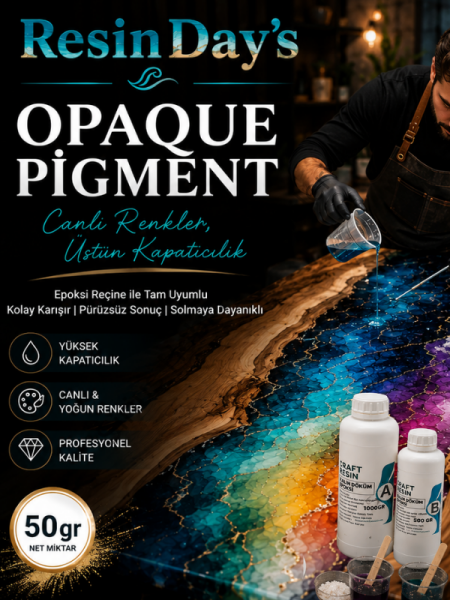 Sirius Resin Day's Opak Transparan Krem Pigment – 50 Gr | Epoksi Reçine İçin Yoğun Opak Renklendirici