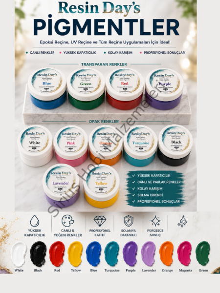 Sirius Resin Day's Opak Transparan Krem Pigment – 50 Gr | Epoksi Reçine İçin Yoğun Opak Renklendirici