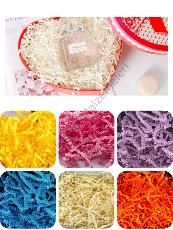 Turuncu Zigzag Kırpık Kağıt-Kutu İçi Süsleme Malzemeleri 100 gr