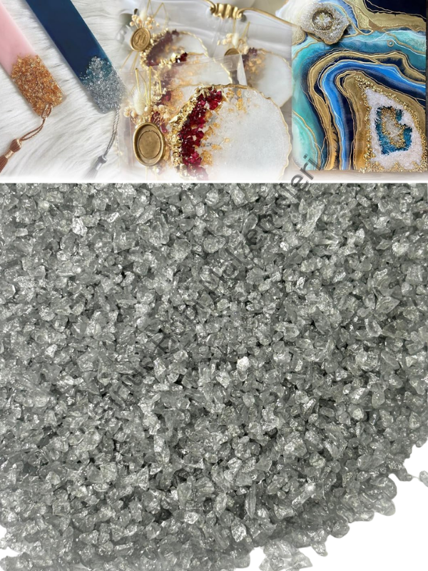 Epoksi Cam Kırıkları Extra İnce Sedefli Silver Frost 100 gr