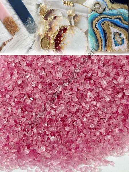 Epoksi Cam Kırıkları Extra İnce Transparan Sugar Rose 100 gr