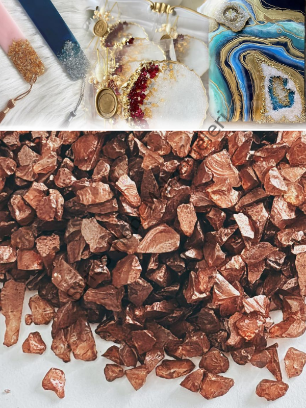 Epoksi Cam Kırıkları Kalın Sedefli Brown Quartz 100 gr