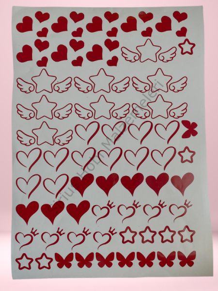 Epoksi Tasarım Magnet Sevgililer Günü Sticker Folyo A4 boyutundadır