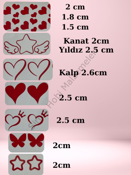 Epoksi Tasarım Magnet Sevgililer Günü Sticker Folyo A4 boyutundadır