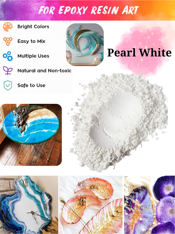 Epoksi Reçine Boyası Mica Powder İnci Sedefli Pigment  İnci Tozu 5 gr Pearl White