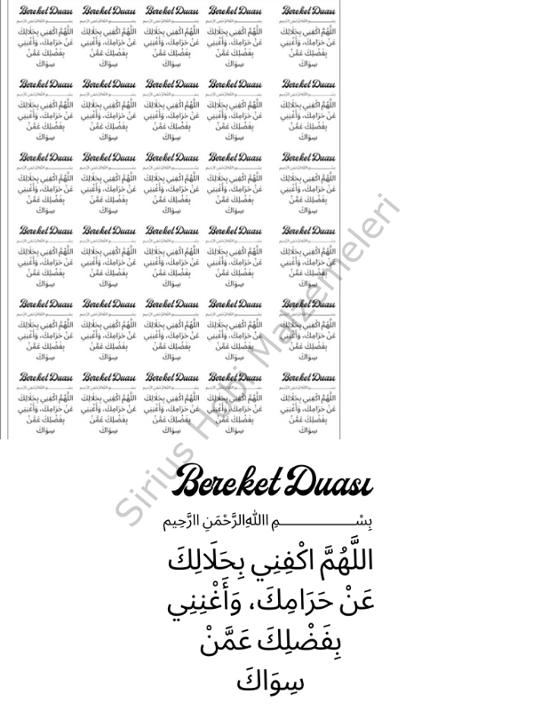 Epoksi Magnet Tasarımları İçin 3.5x3x5 Bereket Duası Asetat Baskısı