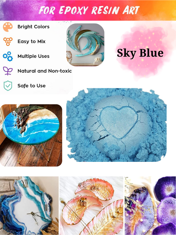 Epoksi Reçine Boyası Mica Powder İnci Sedefli Pigment İnci Tozu 5 gr Sky Blue