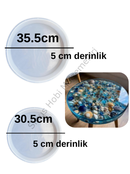 Epoksi Masa Sehpa Tepsi Tasarım Silikon Kalıbı 5cm Derinlikte