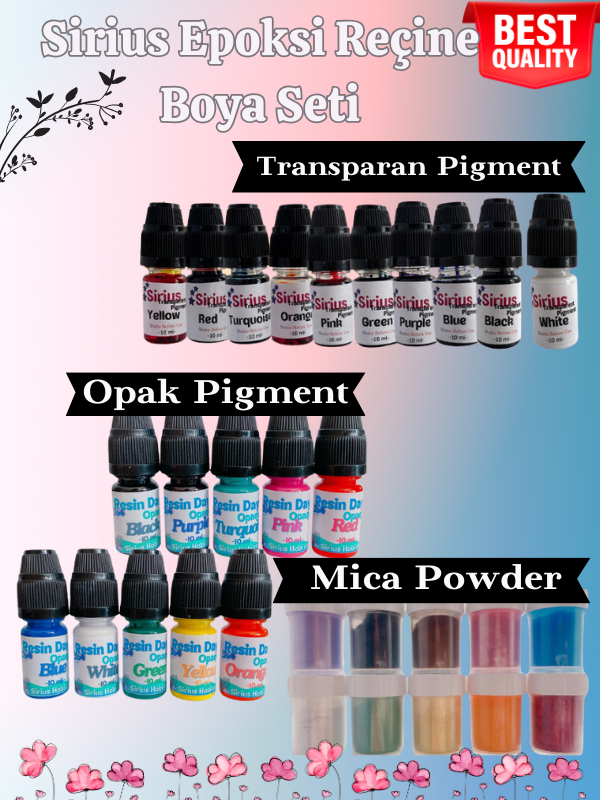 Epoksi Reçine  Başlangıç Boya Pigment  Seti (Tüm Ana Renkler) 30 adet