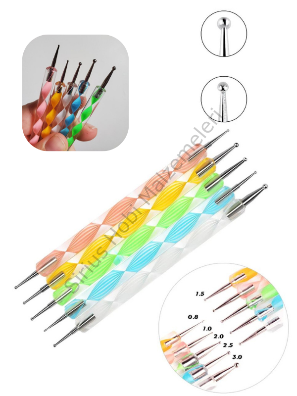 Epoksi Yardımcı Metal Uçlu El Aletleri 5 parça
