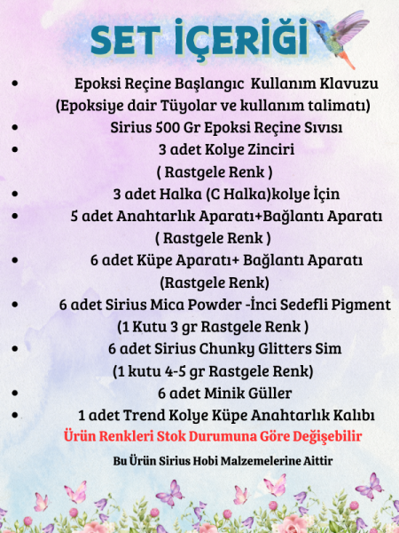 Epoksi Reçine Kolye Anahtarlık Küpe Başlangıç Seti