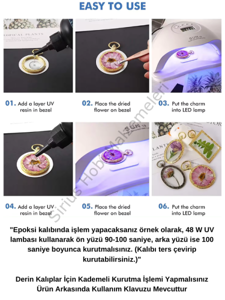 Sirius Uv Reçine Sert Tip-hızlı Kürlenen 100 ml  280w Uv Epoksi Kurutucu Seti