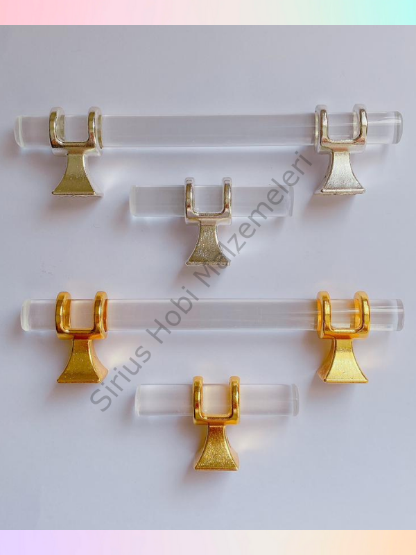 Epoksi Reçine Cam Tepsi Kulpları 1 Çift (2 adet)