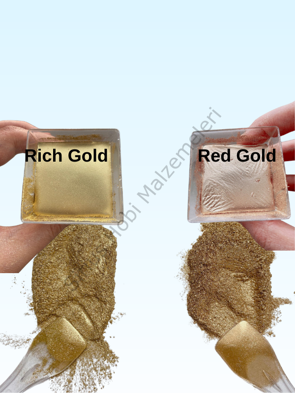 Epoksi Metalik Toz  Altın Kızıl Varak Tozu 10 gr