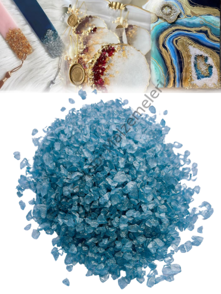 Epoksi Reçine Cam Kırığı Gökyüzü Mavi İnce 100 gr