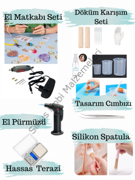 Epoksi Reçine Yardımcı Araç Ve Gereçler Seti 6 Parça