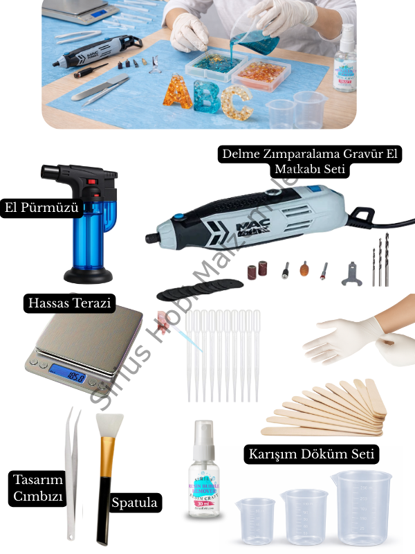 Epoksi Reçine Yardımcı Araç Ve Gereçler Seti 6 Parça