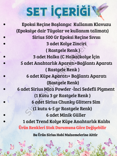 Epoksi Reçine Kolye Anahtarlık Küpe Başlangıç Seti