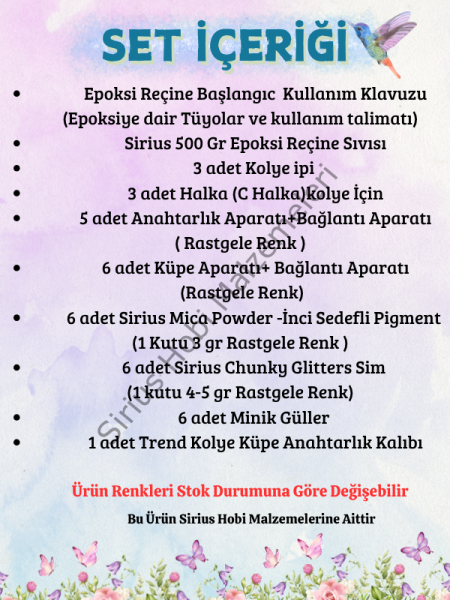 Epoksi Reçine Kolye Anahtarlık Küpe Başlangıç Seti