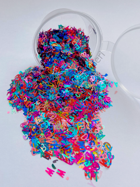 Epoksi Hologram Harfler Karışık Renk 8 gr Kutulu