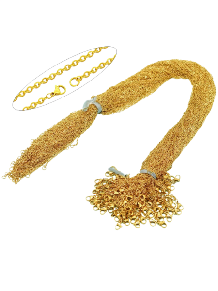 Hazır Kaplama 45 cm Kolye Zinciri 5 adet  25mm x 45cm Boyutu