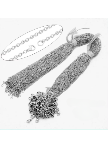 Hazır Kaplama 45 cm Kolye Zinciri 5 adet  25mm x 45cm Boyutu