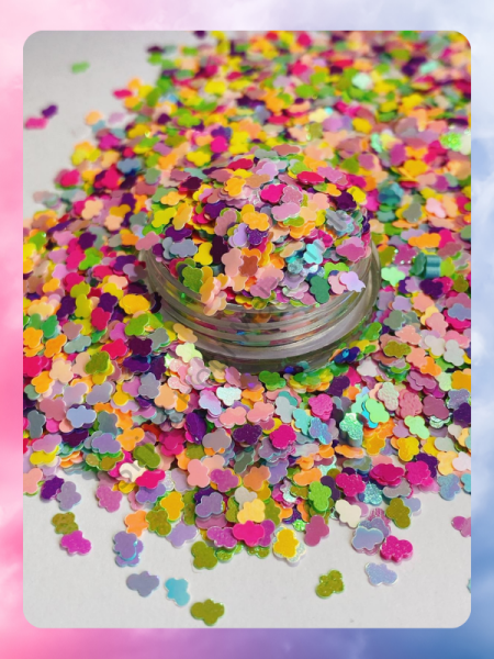 Epoksi Tırnak Yüz Makyajı Slime Hologramlı Karışık Renkte Cloud 3 mm  4 gr