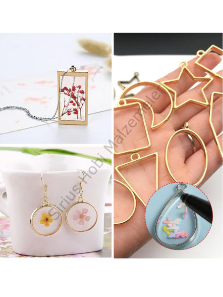 Epoksi Reçine İçi Boş Tasarım Takı Aparatları Serisi 1 adet