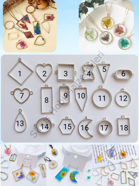 Epoksi Reçine İçi Boş Tasarım Takı Aparatları Serisi 1 adet