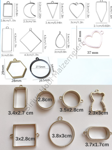 Epoksi Reçine İçi Boş Tasarım Takı Aparatları Serisi 1 adet