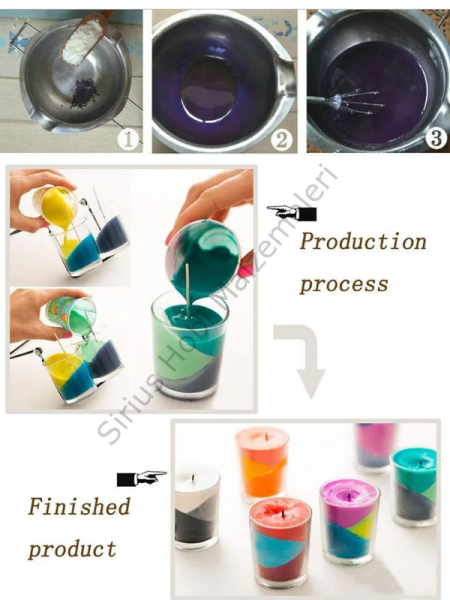 Sirius Organik Mum Boyaları 18 gr 18 renk