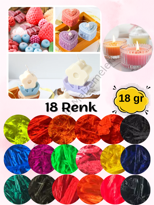Sirius Organik Mum Boyaları 18 gr 18 renk