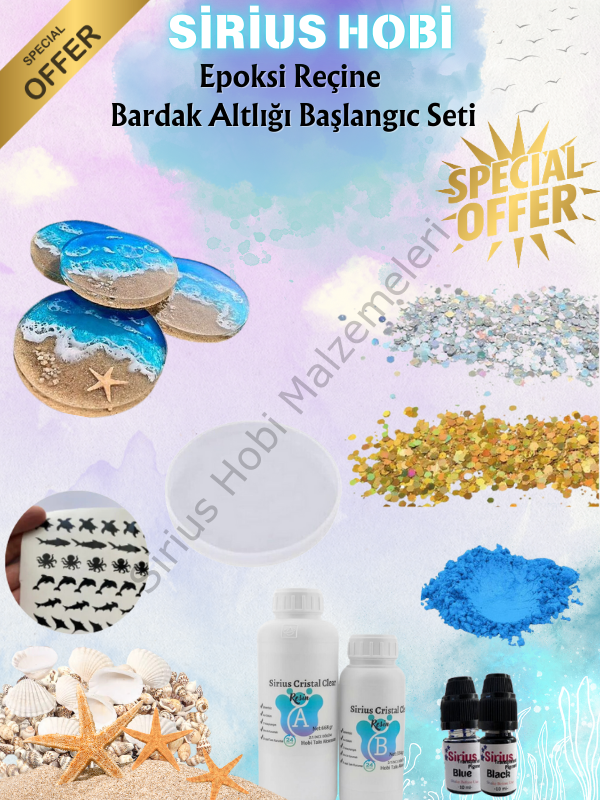 Epoksi Reçine Bardak Altlığı Başlangıc Seti
