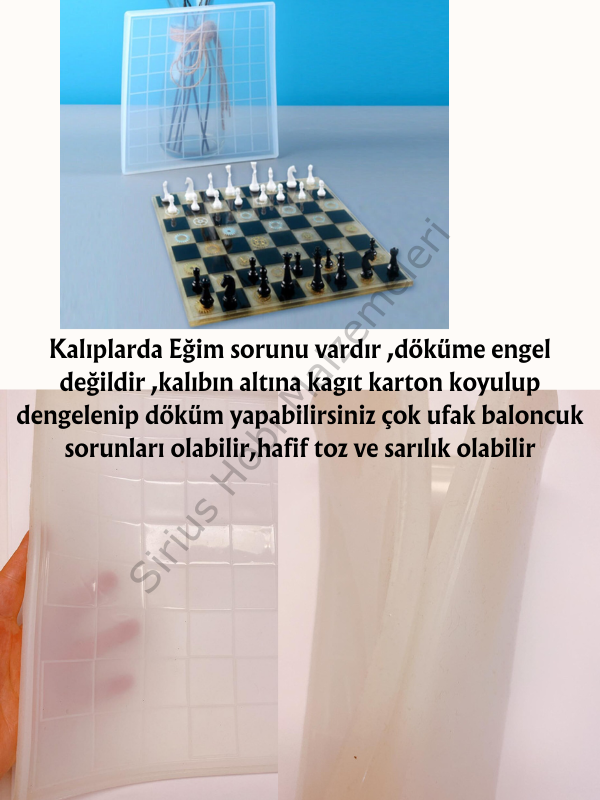 Epoksi Satranç Tahtası Kalıbı 30x30 cm