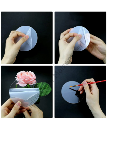Epoksi Şeffaf Delikli Pleksi Magnet Anahtarlık Yapımı İçin 10 adet 6 cm