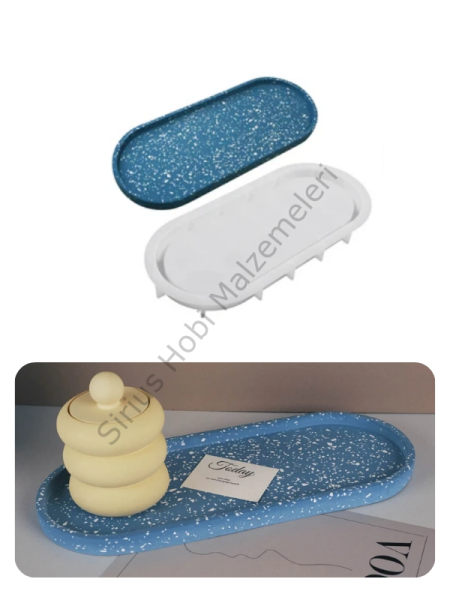 Epoksi Mum Alçı Büyük Uzun Tabak Kalıbı