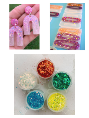 Epoksi Chunky Glitters Sim 5 adet 20-25 gr Set2