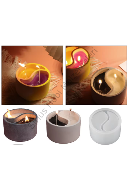 Epoksi Alçı Tai Chi Yin Yang Mumluk Kalıbı