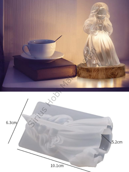 Epoksi Mum 3D Prenses  Gece Lambası Kalıbı
